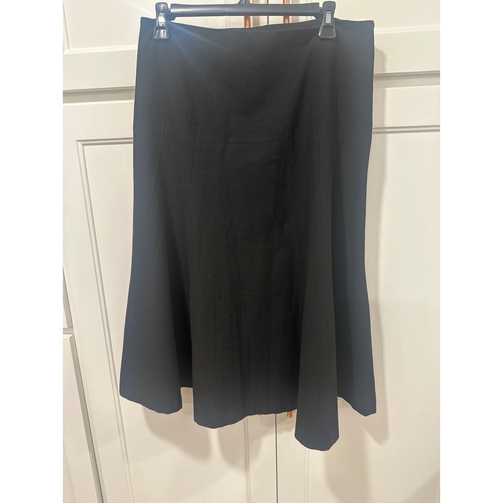 Eddie Bauer Womens Black Skirt Flare Knee Length Career Office Size 8